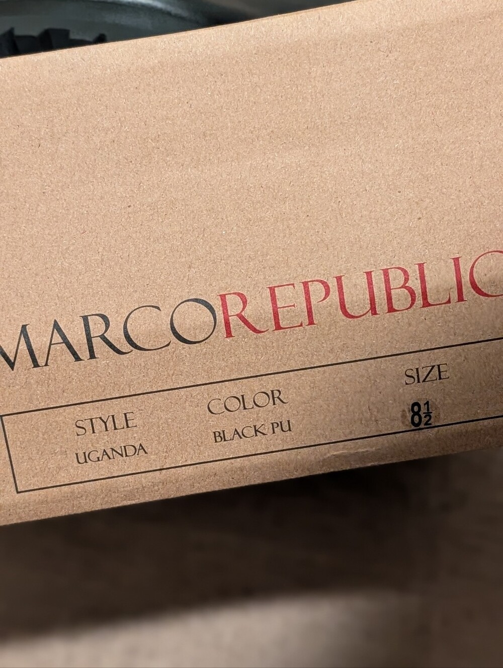 Marco Republic Uganda Sleek Black Platform Ankle Boot Sculpted Block Heel 8.5 - Picture 10 of 10